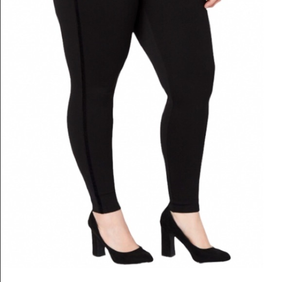 CJ banks Moderate curvy leggings signature slimming trim ponte knit in black NWT - Picture 1 of 7